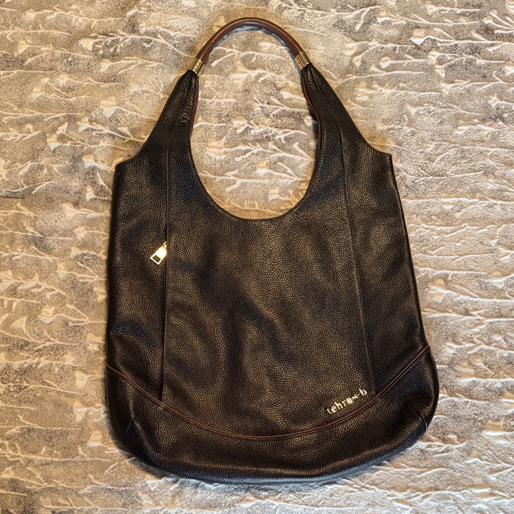 Elegant Black Leather Hobo Bag